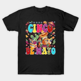 Cinco De Mayo Fun colorful celebration fifth may Mexican style cactus in Sombrero T-Shirt